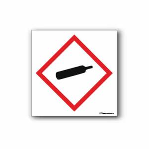 Faropiktogramskylt med farosymbol för trycksatta gaser